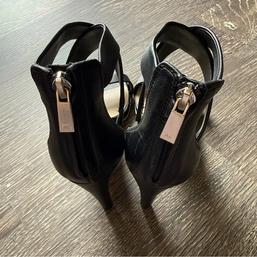 Kenneth Cole Brook Cross Sandal Leather Strappy Heels Size 8M - Picture 3 of 10